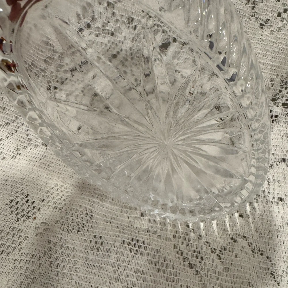 Princess house, crystal oval, serving bowl for vegetables or cheese and crackers